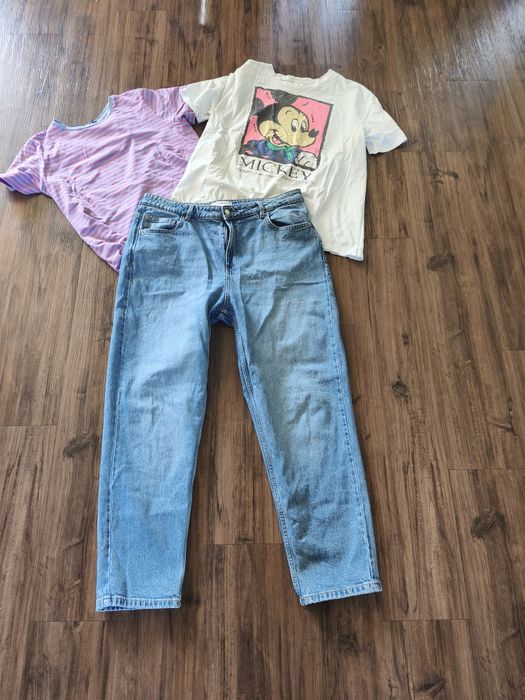 Spodnie jeansowe Reserved i t-shirt z 2 na 44