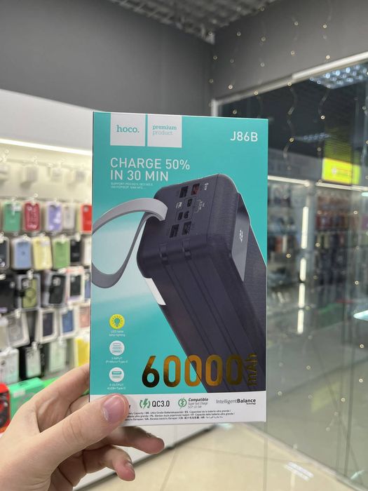 Топ.Павербанк Hoco J86B (60000mAh 22.5W).Оригінал