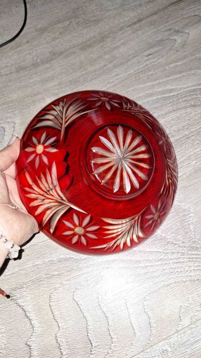 Вінтажна скляна тарілка