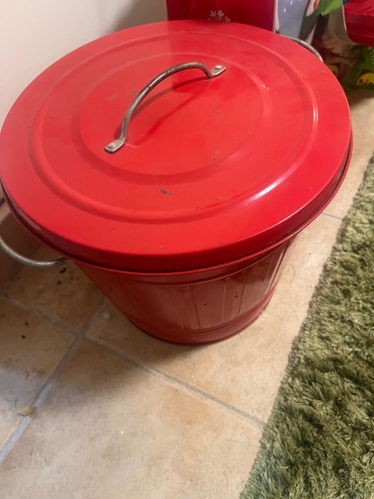 Balde do lixo vermelho