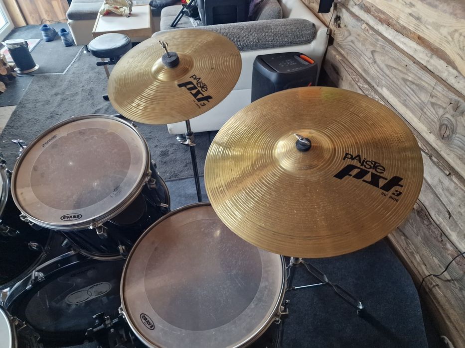 Perkusja Sonor 503 + talerze Paiste , werbel i pedal – super stan