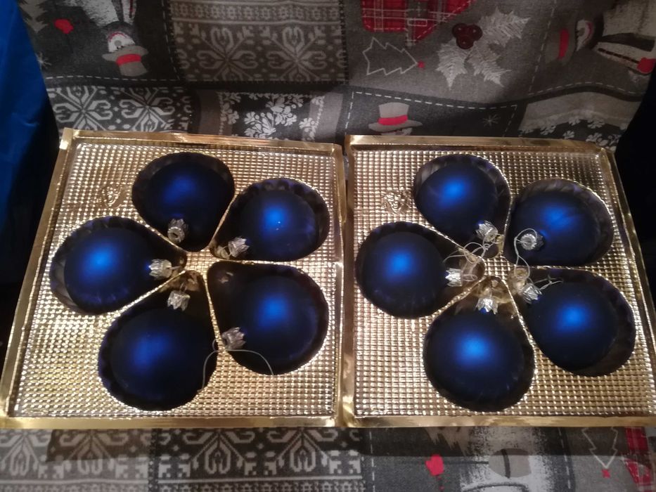 BOMBKI szklane gładkie granat 10szt.