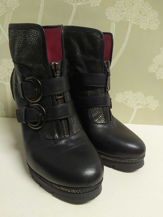 Botins cunha, couro/pele genuína, ana sousa,  tam. 37