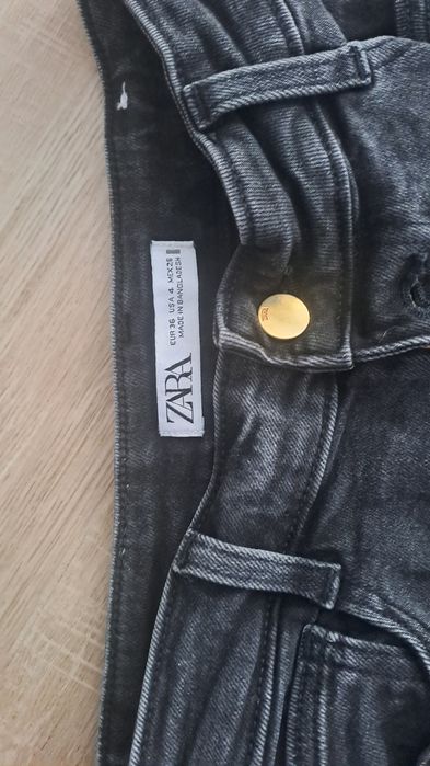 Zara jeansowe czarne dzwony 36 S