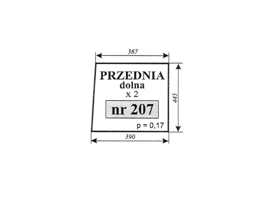 szyba przednia dolna zetor 207