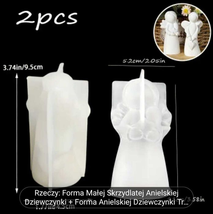 Trzy formy aniołków do świec