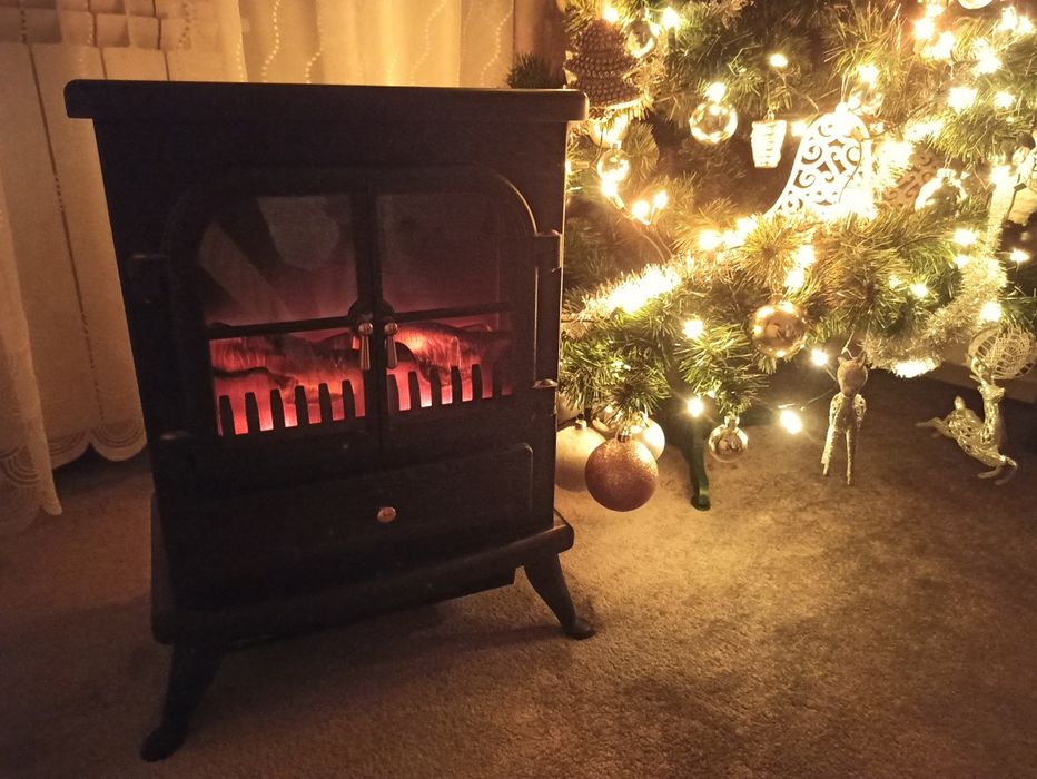 Wolnostojący Kominek Elektryczny Imitacja Ognia Termostat 2 Tryby Mocy