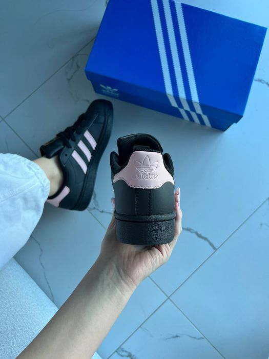 Кросівки Кроссовки Adidas Superstar Smile Black Pink Чёрный Розовый Чорний Рожевий Кросовки демісезон