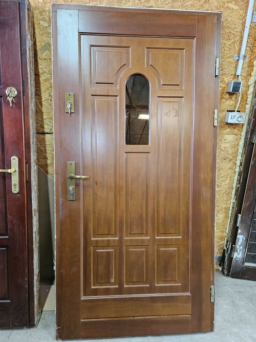 DRZWI Zewnętrzne Drewniane Sosnowe Wejściowe 106x210cm