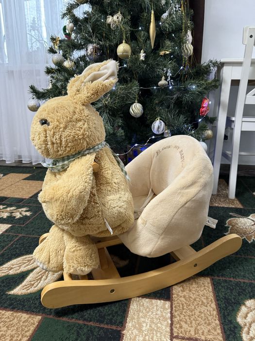 Крісло-гойдалка Rock my Baby мʼяке, кролик