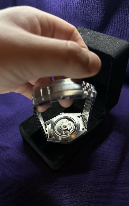 Zegarek automatyczny Seiko mod datejust purple textured fioletowy nh35