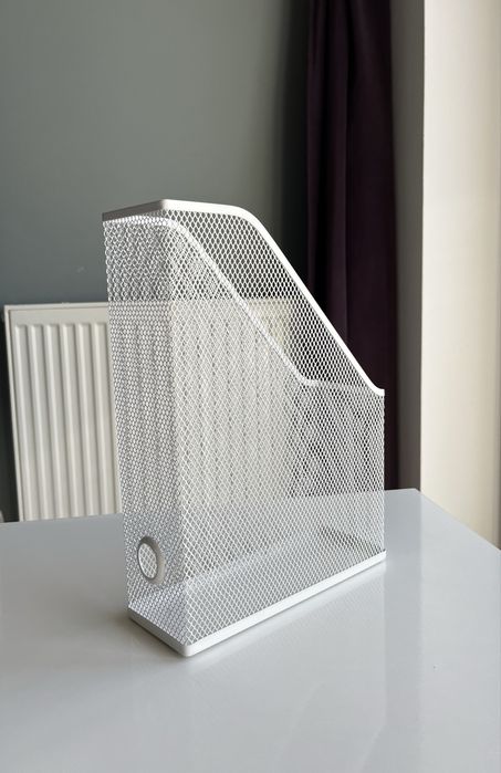 Ikea biały segregator na dokumenty na biurko stalowy organizer