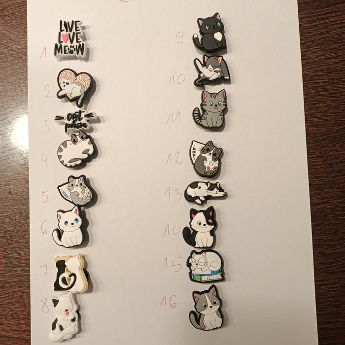 Wpikni klipsy ozdoby  koty kotki do laczkòw croks