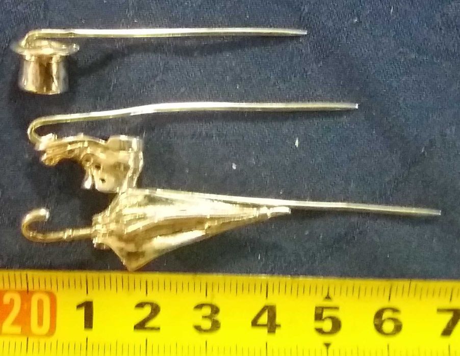 3 alfinetes de gravata ou de peito em prata