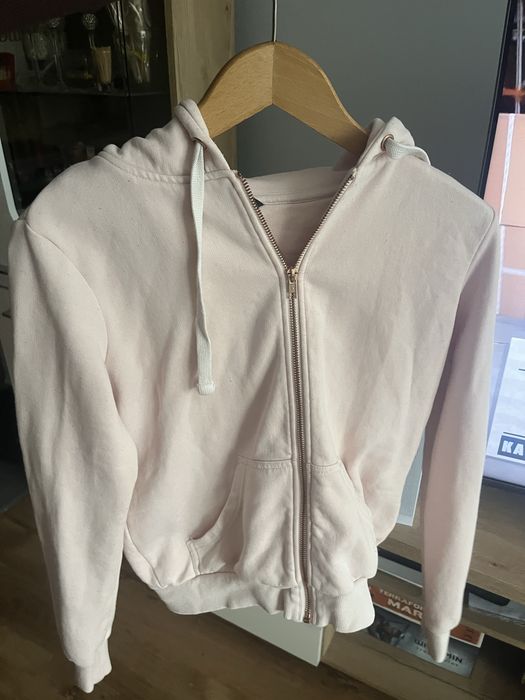 Bluza hm pudrowa kaptur rozpinana zamek z kapturem zamkiem basic