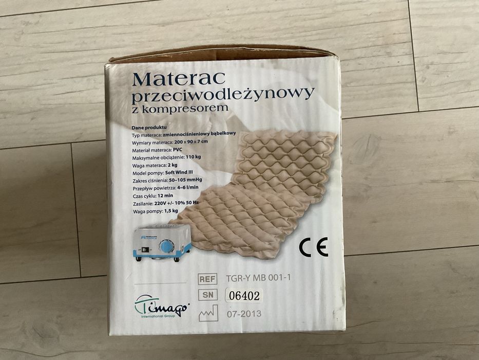 Materac przeciwodleżynowy z kompresorem