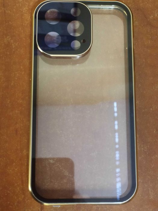 Złote magnetyczne etui ochronne na IPhone dual glass