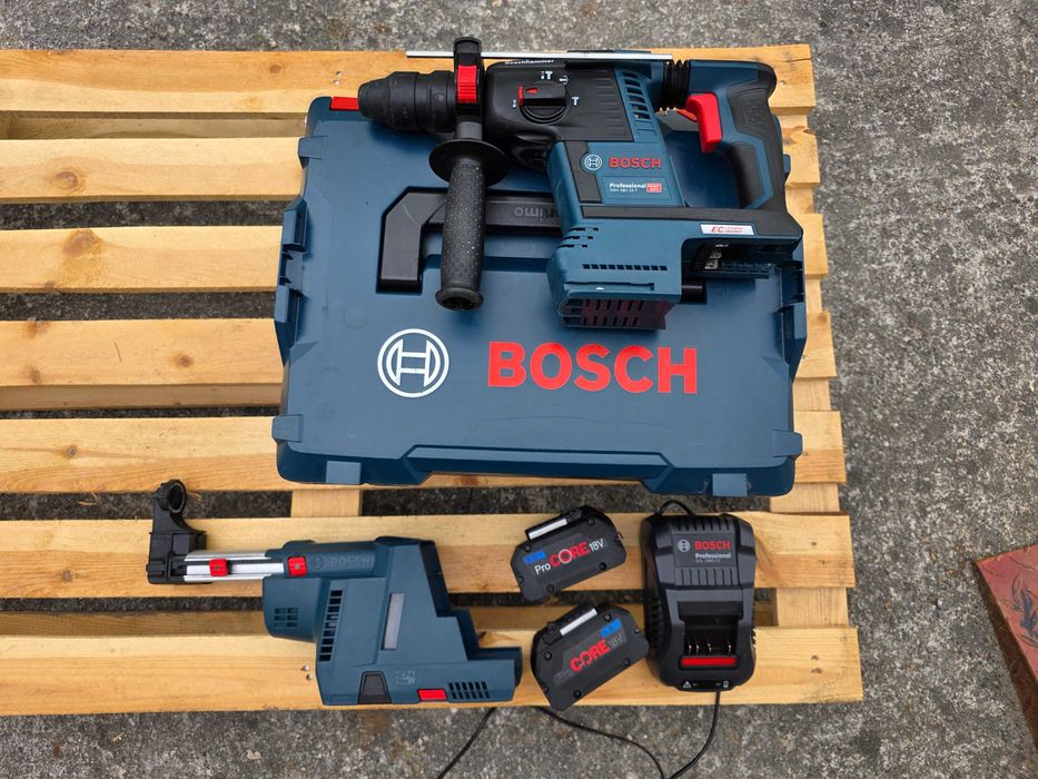 BOSCH GBH 18V-26F + system odsysania GDE + 2x5,5Ah ProCore zestaw L-BOXX młotowiertarka sds plus