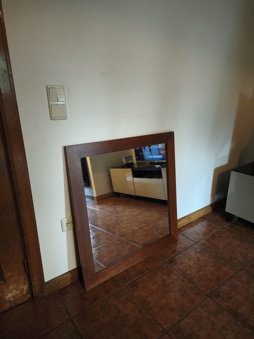 Conjunto de 2 espelhos de madeira maciça