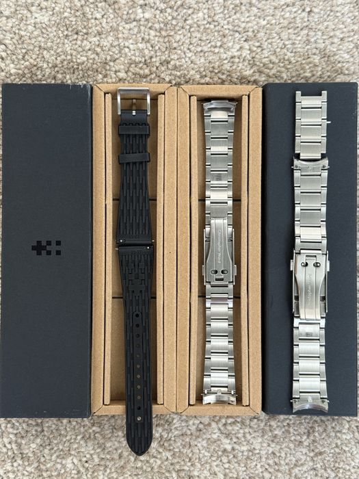 Christopher Ward C60 оригінальні браслети 20 мм та каучуковий ремінець 22 мм