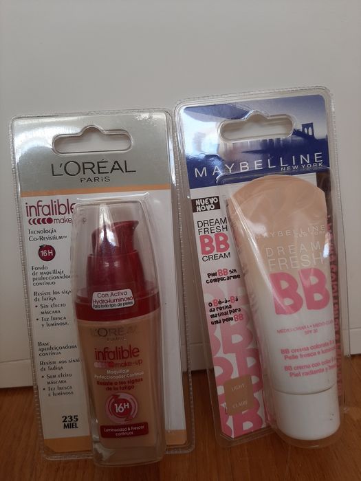 Bases Maybelline, L'Oreal e Garnier (várias tonalidades)