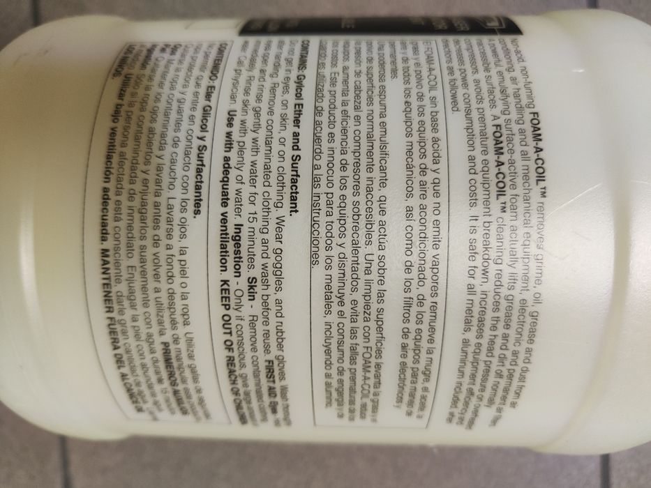 Preparat do czyszczenia parowników i skraplaczy. Usuwa tłuszcze 1 Litr