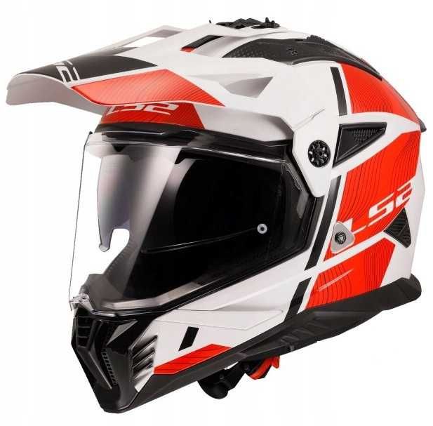 Kask Motocyklowy LS2 MX702 PIONEER II Hill White/Red