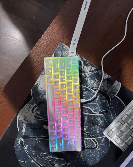 Механічна Клавіатура Ajazz NK61 60% з підсвіткою клавіш RGB Білий