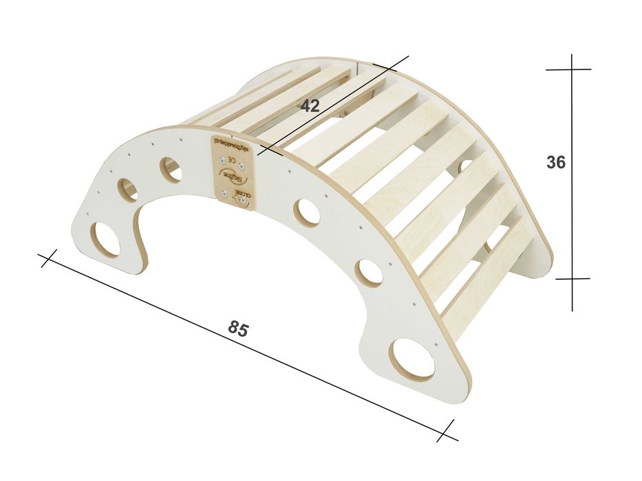 Bujak mod.B Drewno Montessori rozm.M Składany Szara Podusia