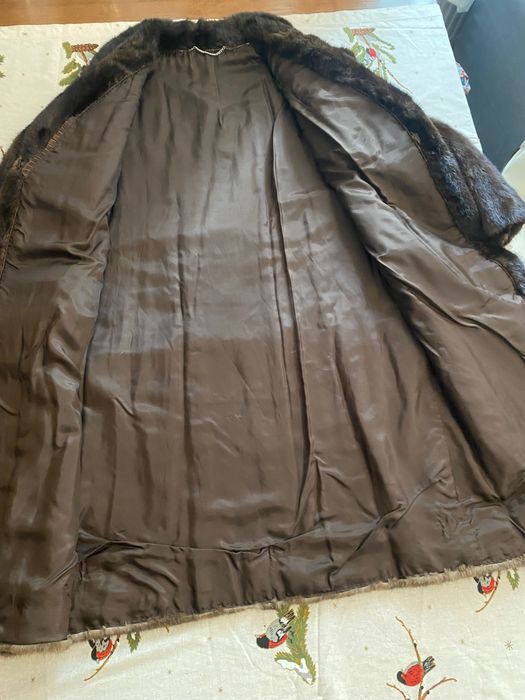 Futro z norek brązowe