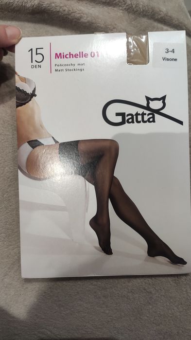 Damskie pończochy Gatta  samonośne 3/4 visone