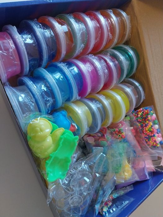 Super kit de slime lama de cristal com 24 cores + complementos - NOVO