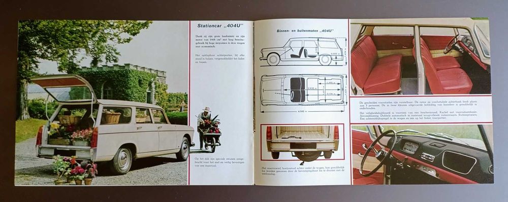 Folheto brochura publicidade memorabília 1965 Peugeot 404