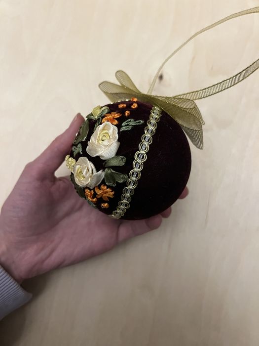 Бархатні новорічні ялинкові прикраси. Набір.