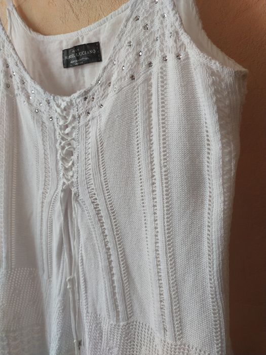 Letnia sukienka biała ażurowa rozmiar uniwersalny moda włoska