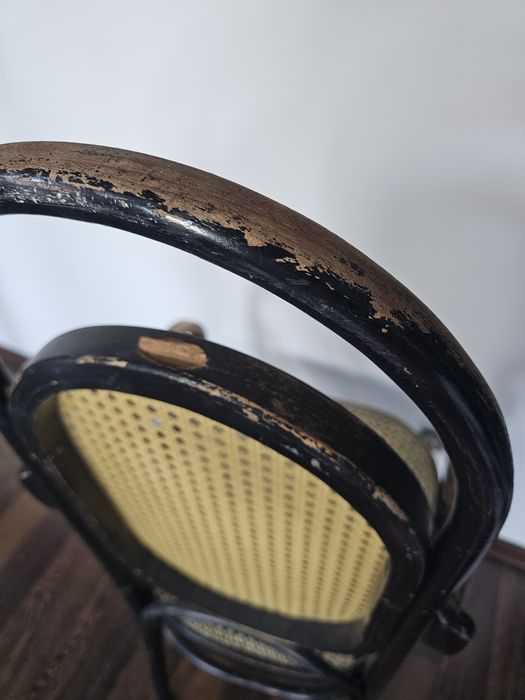 Krzesło gięte drewniane ratanowe plecionka wiedeńska