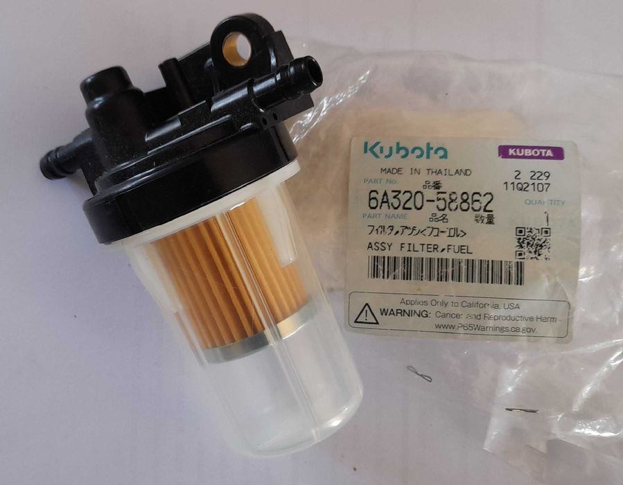 Filtro Separador água 6A320-58862 para tractor Kubota