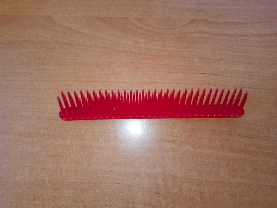 Grzebień do włosów potrójny grzebyk czerwony 13,5cm PRL