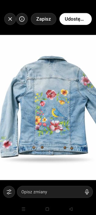 Kurtka jeansowa ręcznie malowana