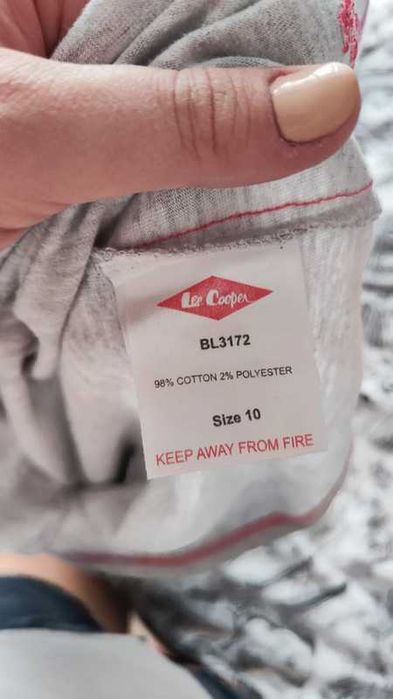 T-shirt Lee Cooper szary logo kwiaty róże vintage M