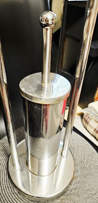 Stojak na papier toaletowy + szczotka do wc 2w1