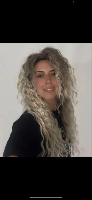 Длиный афро парик волнистый русый блонд