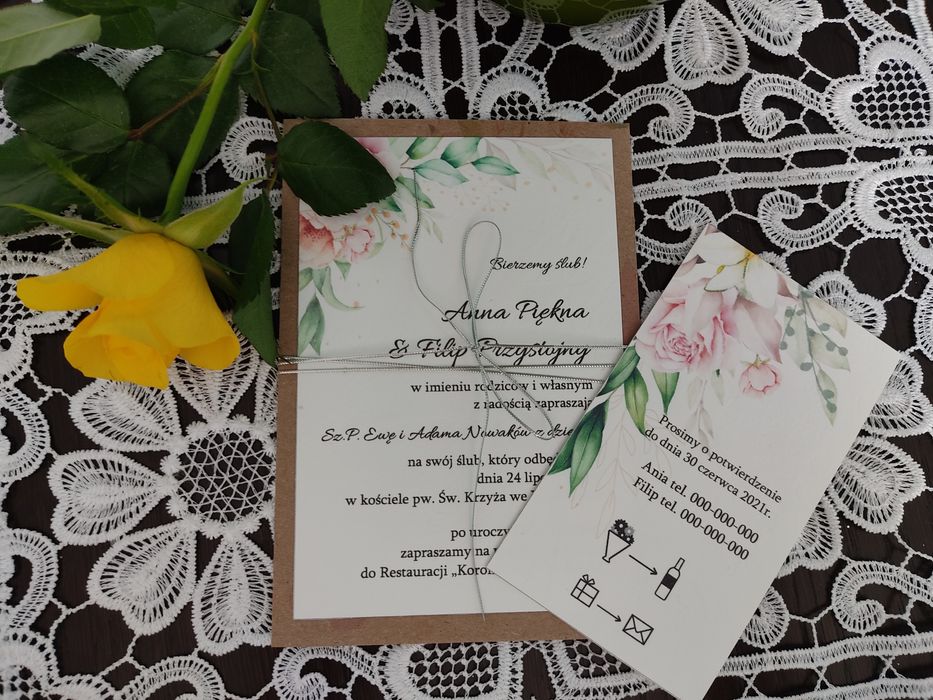 Zaproszenia ślubne eleganckie