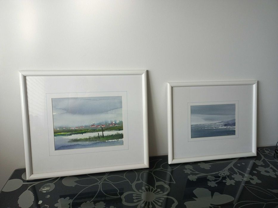 2 Aguarelas paisagem costeira