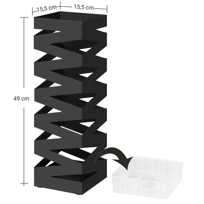 Metalowy Stojak na Parasole Czarny LOFT + Ociekacz