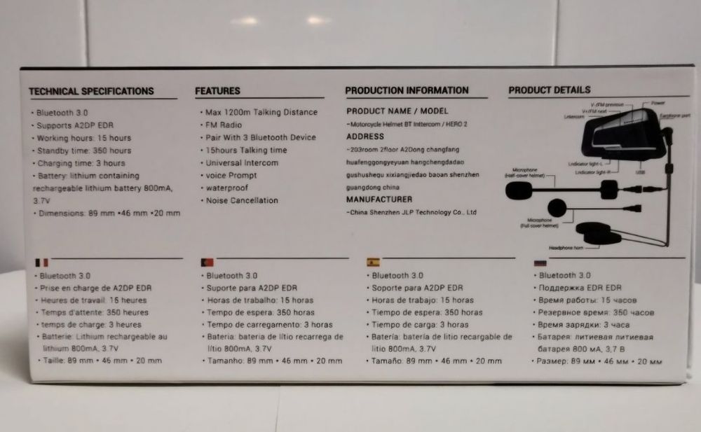 2- Auriculares/ Intercomunicadores Bluetooth C/ Radio/ Motard (NOVOS)