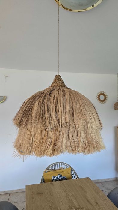 Duża lampa wisząca z Bali 50 cm – abaka, hiacynt wodny | lampa boho japandi wabi-sabi