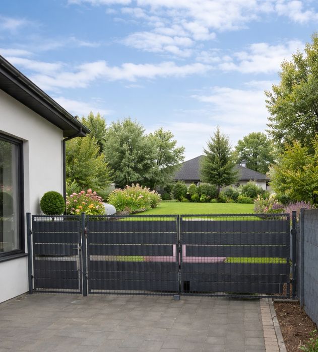 Brama i furtka, szara, antracyt