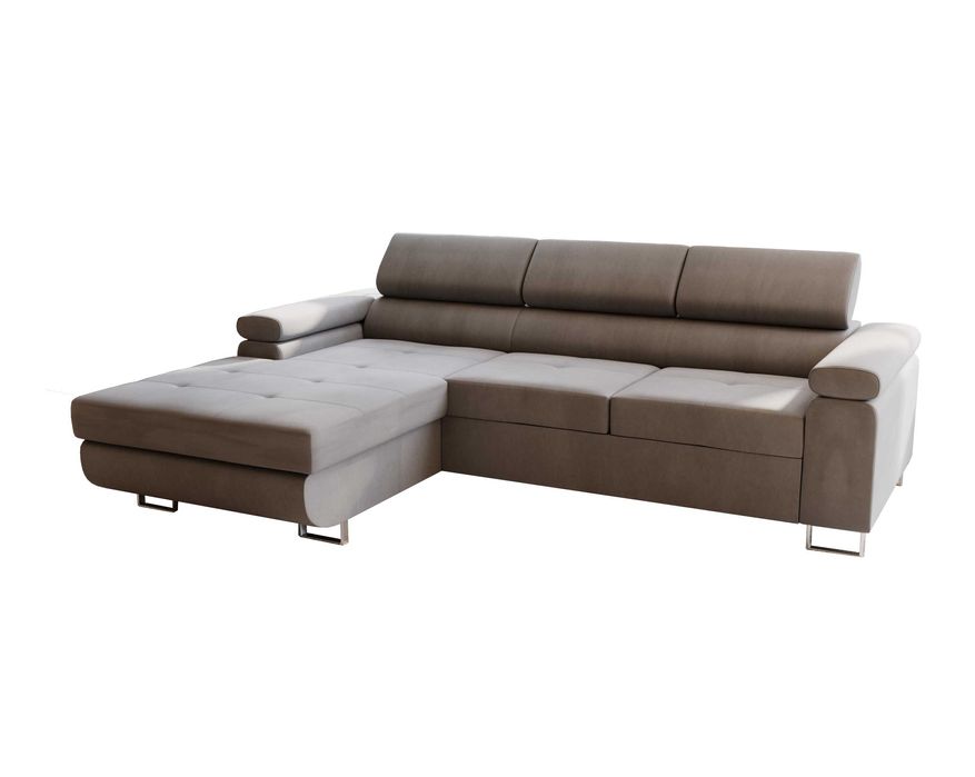 Narożnik LIVIO MINI 230 cm regulowane zagłówki funkcja spania