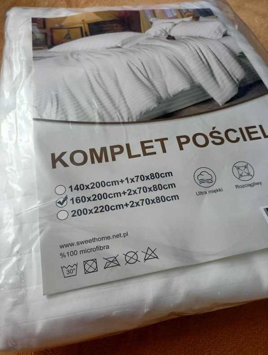 Pościel adamaszek hotelowa komplet pościeli hotelu mikrofibra 160x200